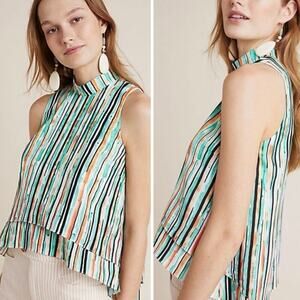 Anthropologie Lindsey Striped Tiered Top